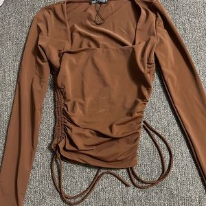 Zara - Brown rushed top